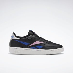 Reebok Club C 85 Turnschuhe Damen - Schwarz/Blau/Rosa - DE 413-OMB